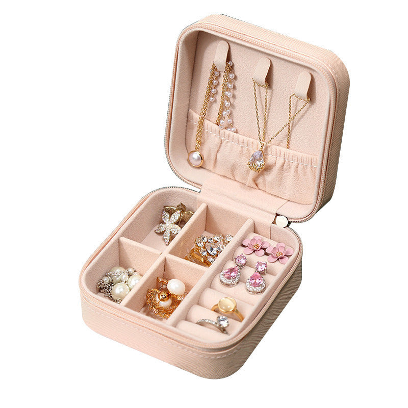Cross-Border Mini Portable Jewelry Box, Minimalist Travel Pu Jewelry Box, Necklace and Earring Storage Box - image 5
