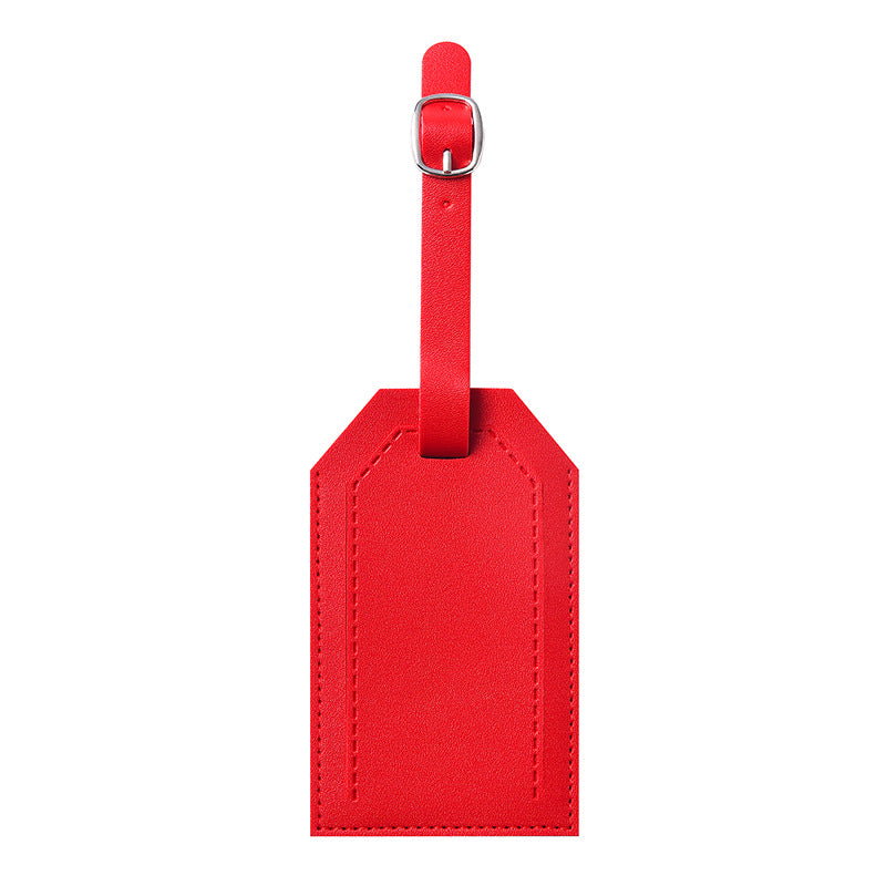 Cross-Border Fashion Luggage Tag, Solid Color Pu Anti-Loss Leather Double-Sided Thickened Airplane Tag, Customizable Logo, Inner Label Paper - image 5