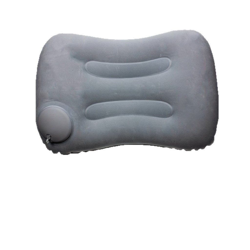 U-Shaped Inflatable Neck Pillow, Nap Pillow, Portable Travel Pillow, Press-Type Travel Essential, Velvet - image 5