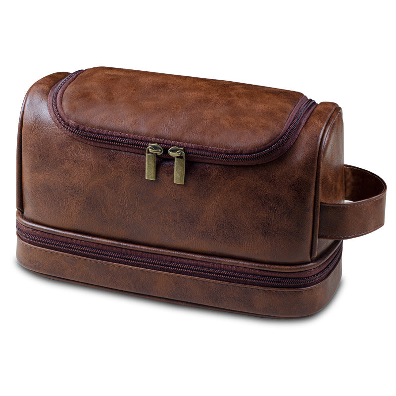 Etsy Cross-Border Hot-Selling Dry and Wet Separation Double-Layer Waterproof Pu Men's Toiletry Bag Travel Portable Cosmetics Storage Bag - image 5