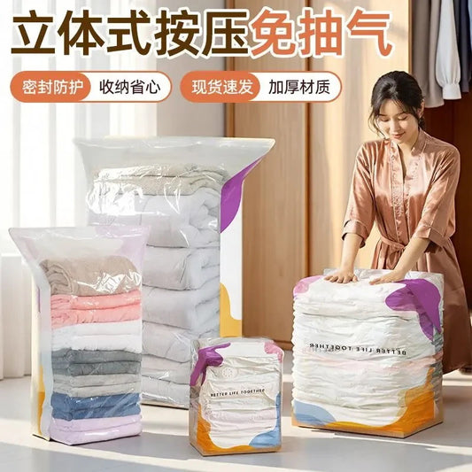 【Upgraded No-Pump】Vacuum Storage Bag, Enlarged 3D Compression Bag for Bedding and Quilts, Seasonal Change Storage Bag - image 2