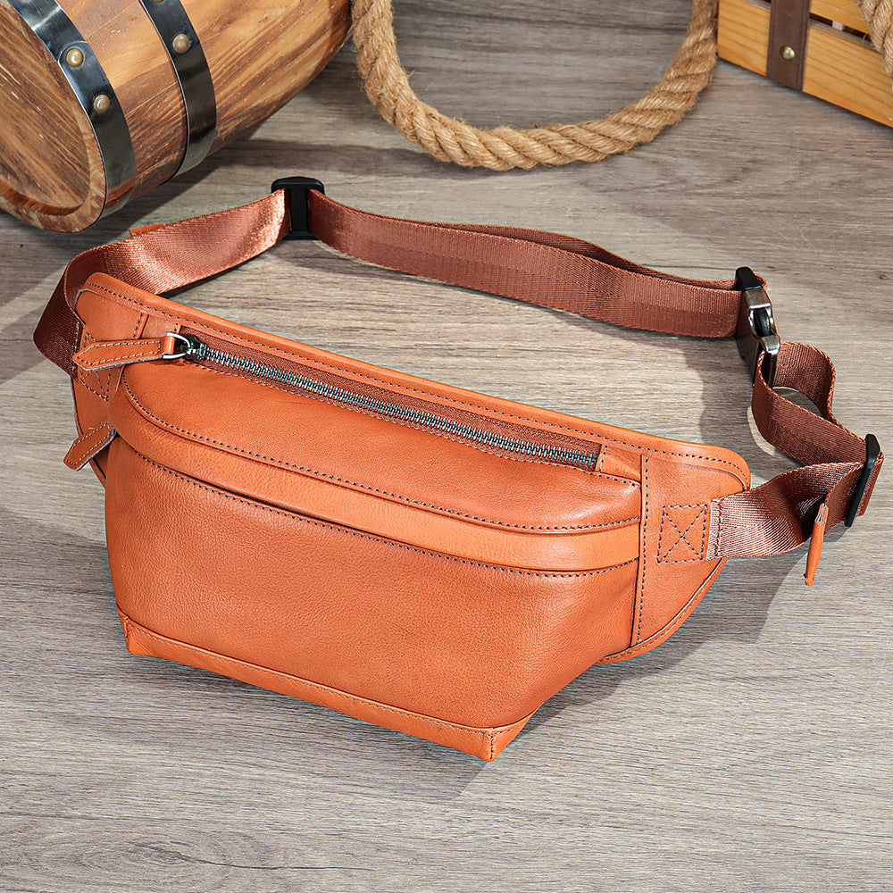 Full-Grain Leather Travel Crossbody Bag