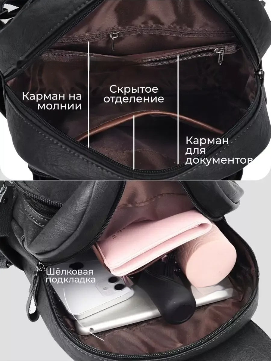 Leather Travel Backpack