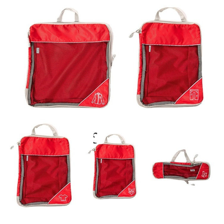 Travel Compressible Storage Bag Storage Bag Set with Shoe Bag Mesh Visual Luggage Storage Organizer - image 5