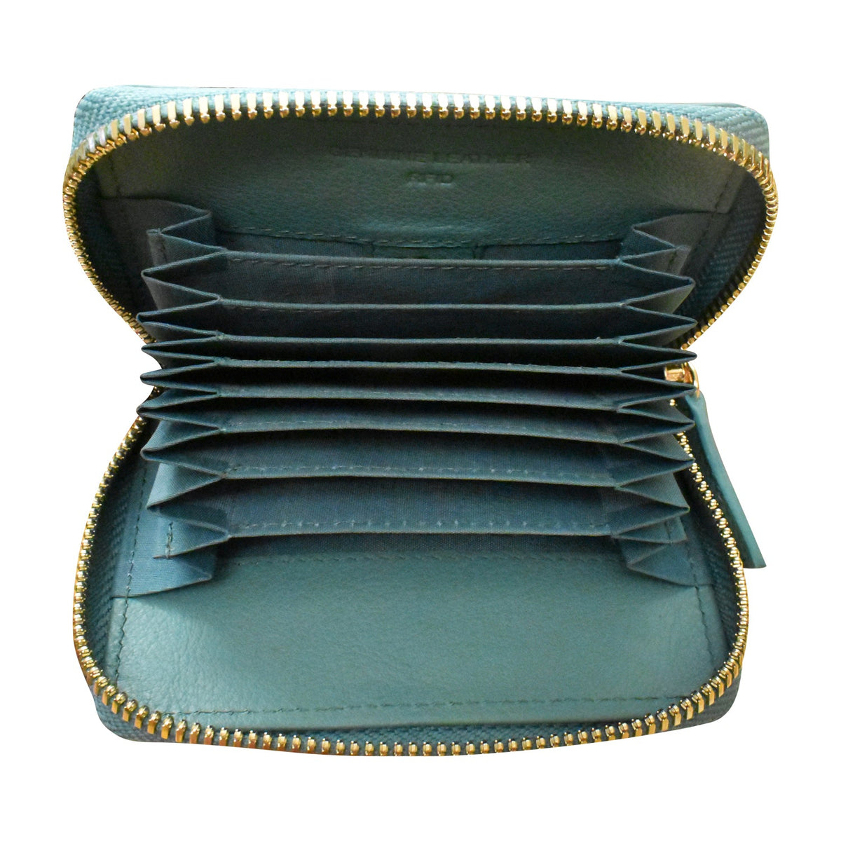 Accordion Card Holder with Metal Zip