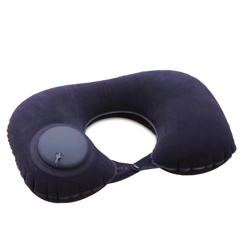 Inflatable U-Shaped Pillow with Flocking, Portable Folding Neck Pillow, Travel Essential - image 5