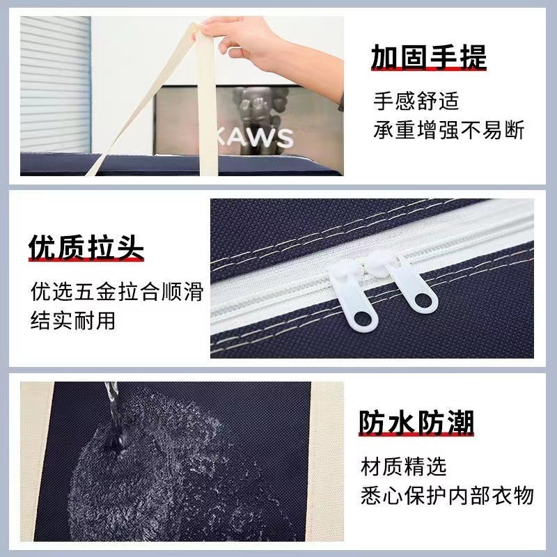 Woven bag moving packing bag extra large luggage bag moisture-proof storage bag quilt clothes bag handbag non-woven fabric - image 5