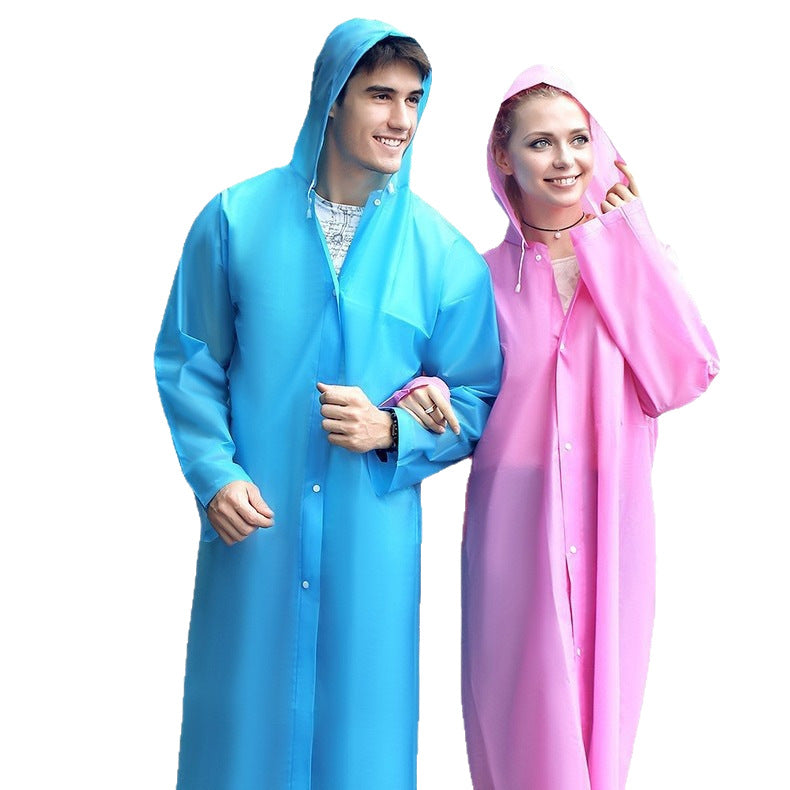 EVA Transparent Raincoat Non-Disposable Raincoat Travel Outdoor Water Drifting Raincoat Portable Thickened One-piece Fashion - image 5