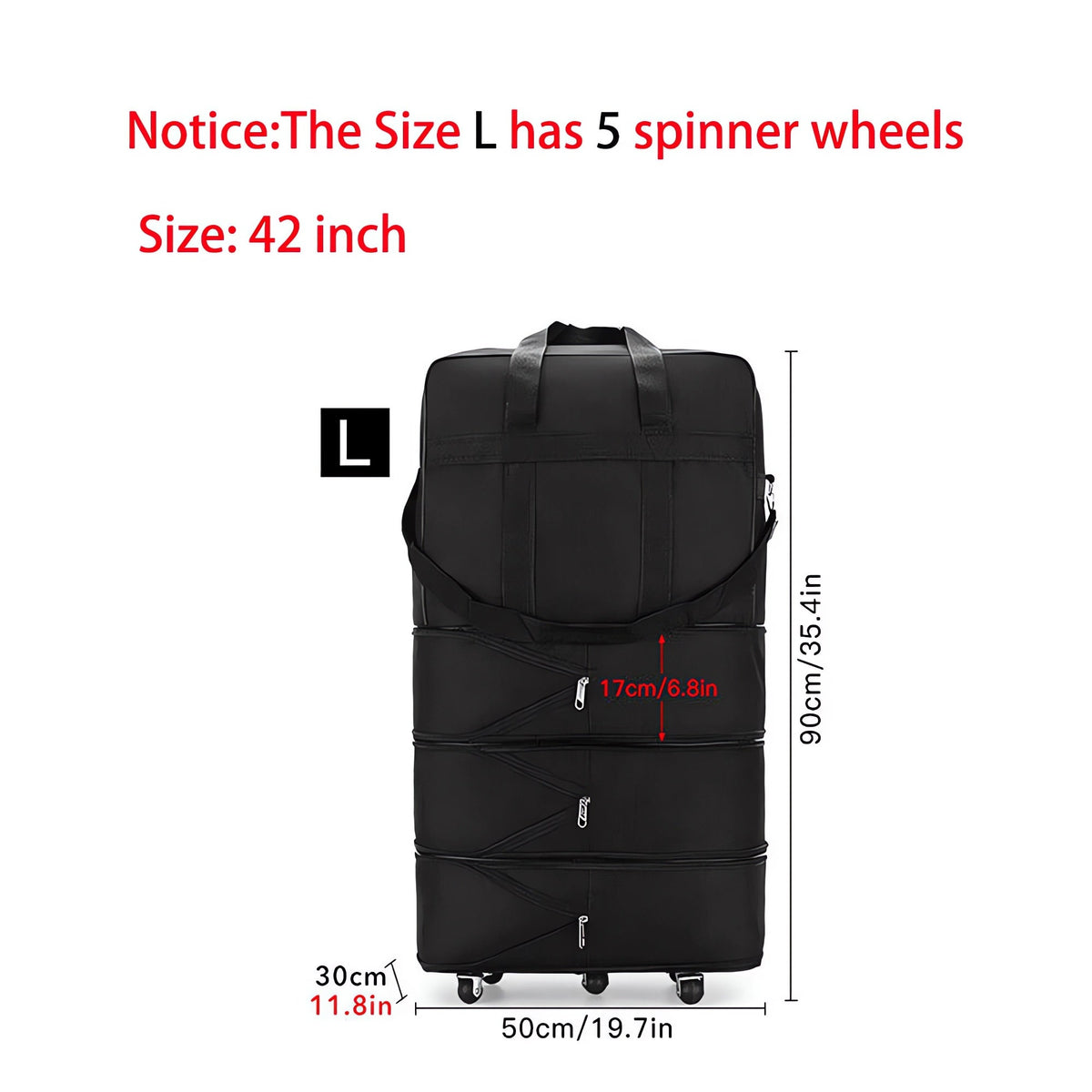 42 Extra Large Lightweight Luggage Trolley Suitcase Travel Bag H V6F9