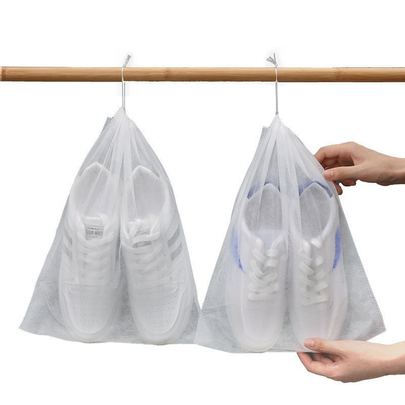 Shoe Bag Non-woven Shoe Storage Bag White Shoes Dust-proof Yellow-proof Air-drying Shoe Bag Travel Disposable Thickened Shoe Cover - image 5