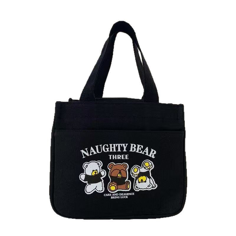 Three Little Bears Office Lunch Large Capacity Canvas Travel Lunch Box Bag Manufacturer Canvas Small Square Bag Mummy Bag - image 5