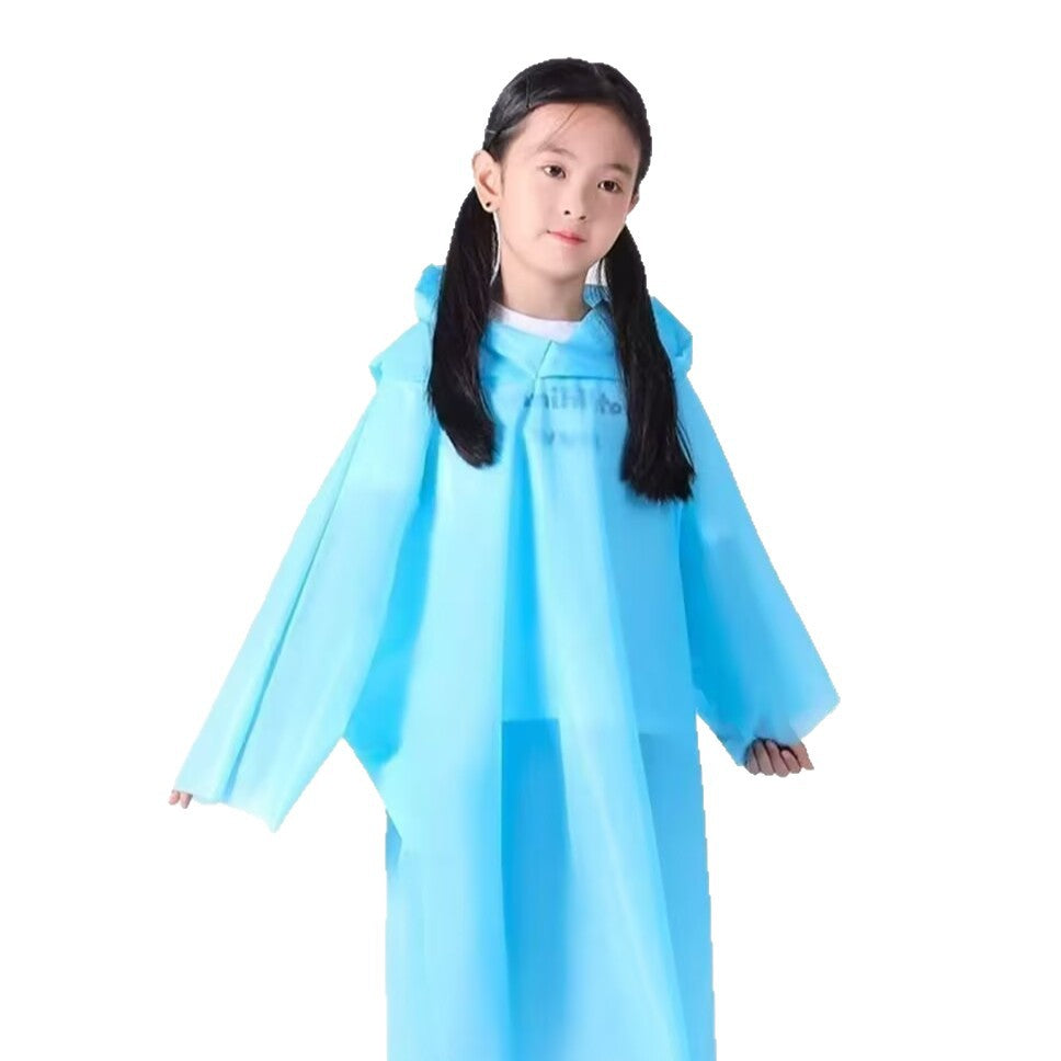 Eva Raincoat for Primary and Secondary School Students, Explosion-Proof, Thickened, Suitable for Hiking and Travel, Non-Disposable, Transparent Children's Rain Poncho - image 5
