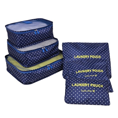6pcs/set Travel Organizer Storage Bags Portable Luggage Organizer Clothes Tidy Pouch Suitcase Packing Laundry Bag Storage Case