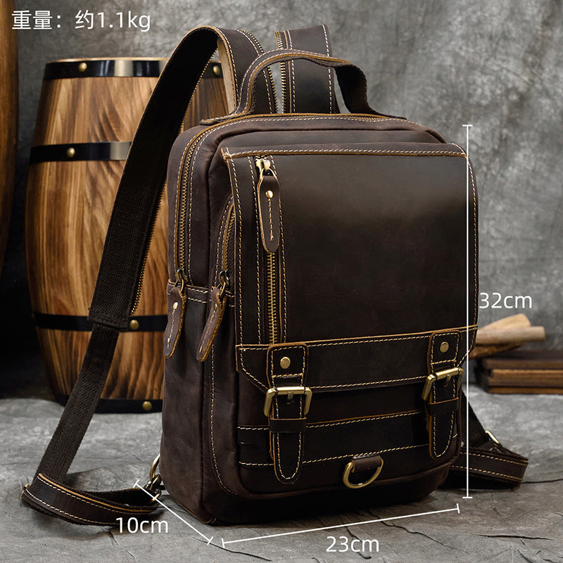 Crazy Horse Retro Leather Travel Backpack