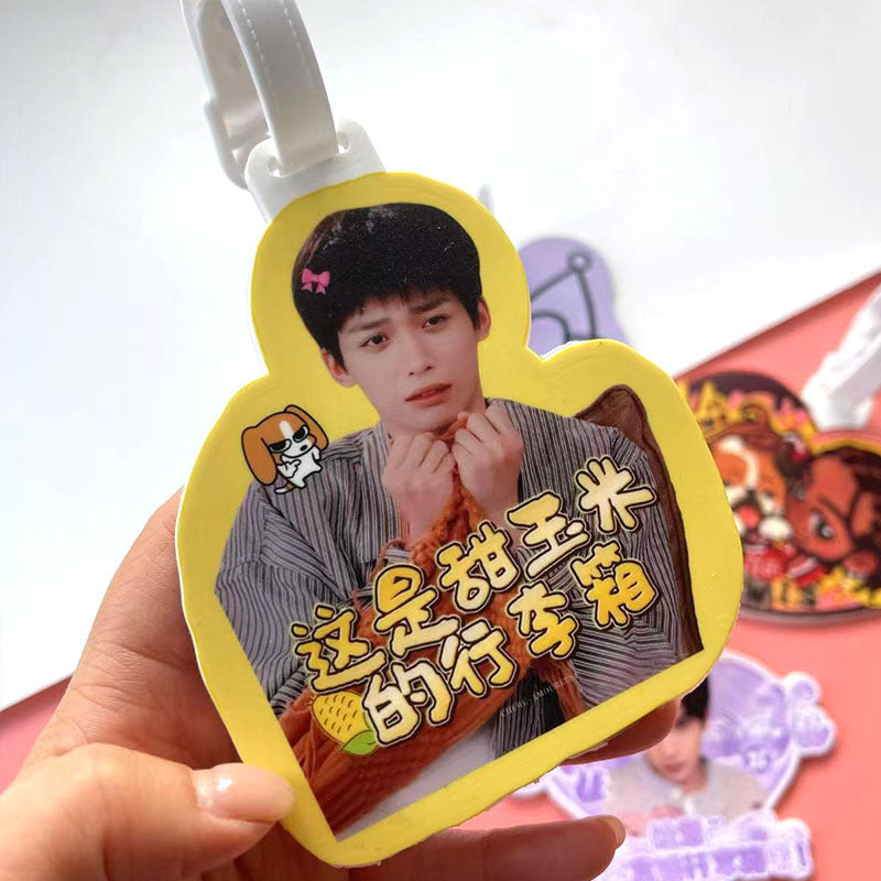 Printed Celebrity Pvc Soft Rubber Luggage Tag Cartoon Boarding Pass Creative Luggage Tag Identification Tag Backpack Pendant - image 4