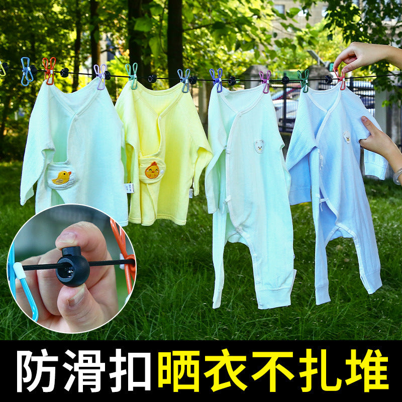 Thickened Clothesline for Outdoor Travel, Dormitory Indoor and Outdoor Use, No-Drill Windproof and Non-Slip Clothesline for Drying Quilts - image 3