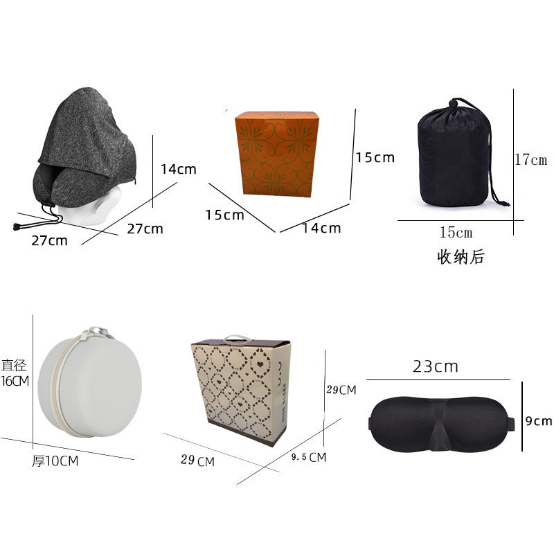 Wholesale Camelback-Shaped U-Shaped Pillow with Hood, Memory Foam Outdoor Travel Pillow, Removable and Washable Hooded Portable Airplane Neck Pillow Wholesale - image 3