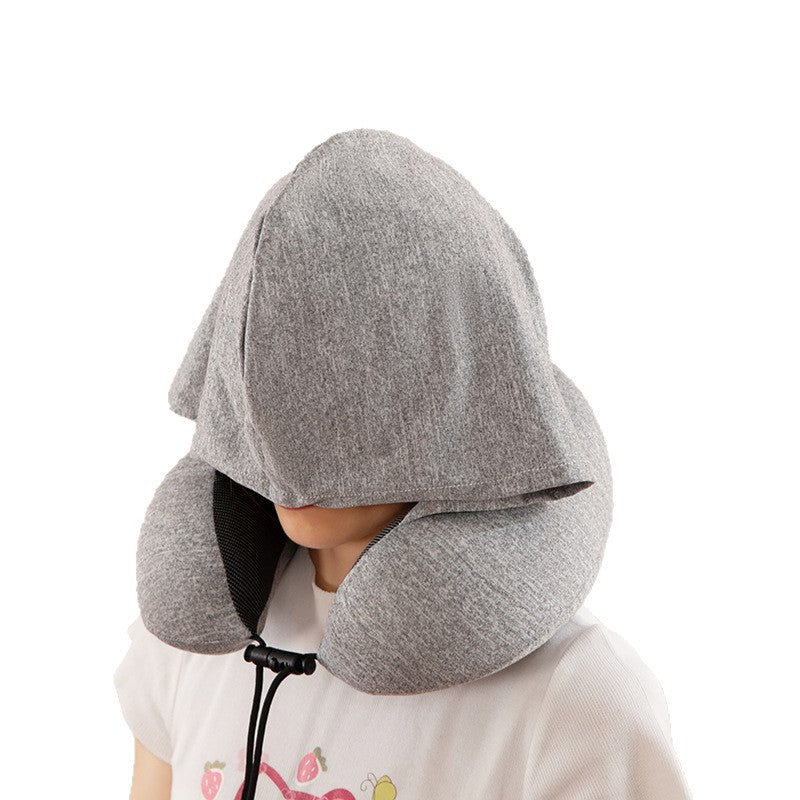 Wholesale Camelback-Shaped U-Shaped Pillow with Hood, Memory Foam Outdoor Travel Pillow, Removable and Washable Hooded Portable Airplane Neck Pillow Wholesale - image 5