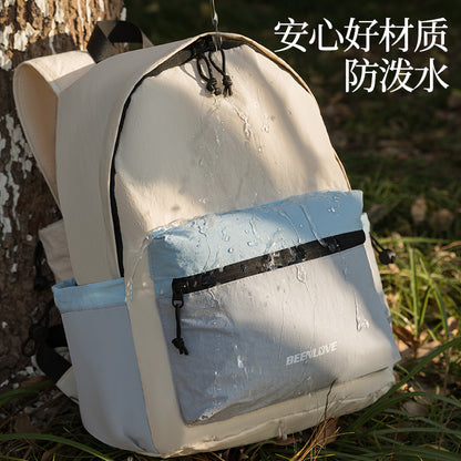 Runhui's New Taslan Color-Blocking Backpack, Outdoor Sports Backpack, Nylon Folding Backpack, Travel Mountaineering Bag - image 3