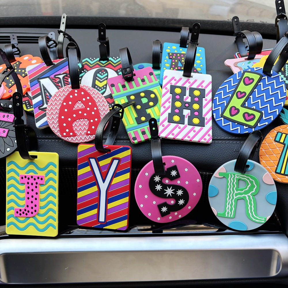 Cross-Border Letter Pvc Luggage Tags Suitcase Trolley Case Strap Labels Boarding Travel Bag Checked Baggage Anti-Lost Tags - image 1