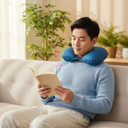 Tiktok Hot-Selling Press-Type Inflatable Pillow U-Shaped Pillow for Nap, Outdoor Travel, Portable Neck Support Pillow, Dropshipping Available - image 3