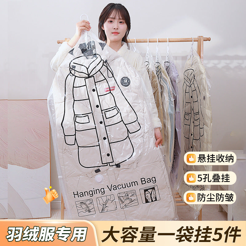 Factory Direct Sale Five-Hook Wardrobe Hook-Type Vacuum Compression Bag for down Jackets, Sweaters, Coats, Dust-Proof and Moisture-Proof - image 4
