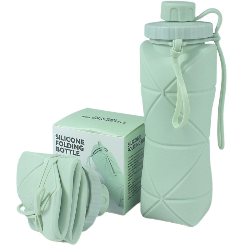 Cross-Border Silicone Folding Water Cup, Portable Cup, Outdoor Sports Travel Water Bottle, Retractable Cup, Handy Cup, Folding Water Bottle - image 1