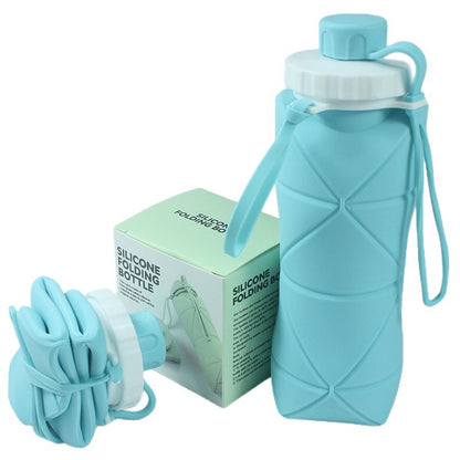 Cross-Border Silicone Folding Water Cup, Portable Cup, Outdoor Sports Travel Water Bottle, Retractable Cup, Handy Cup, Folding Water Bottle - image 5