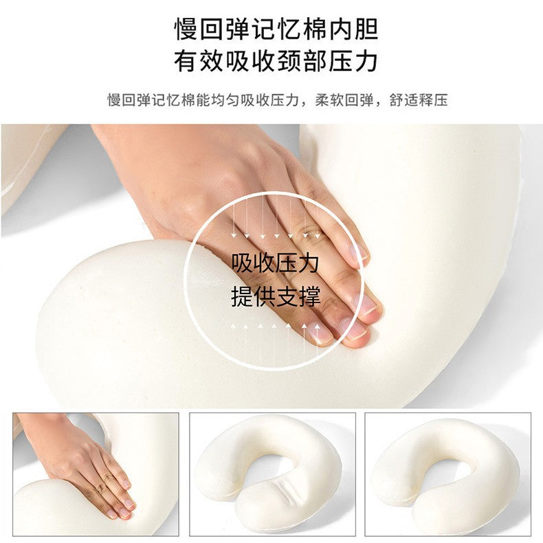 Memory Foam U-Shaped Pillow Gift Custom Logo in Stock Neck Pillow Aviation Pillow Office Nap Pillow Neck Protection U-Shaped Pillow - image 3