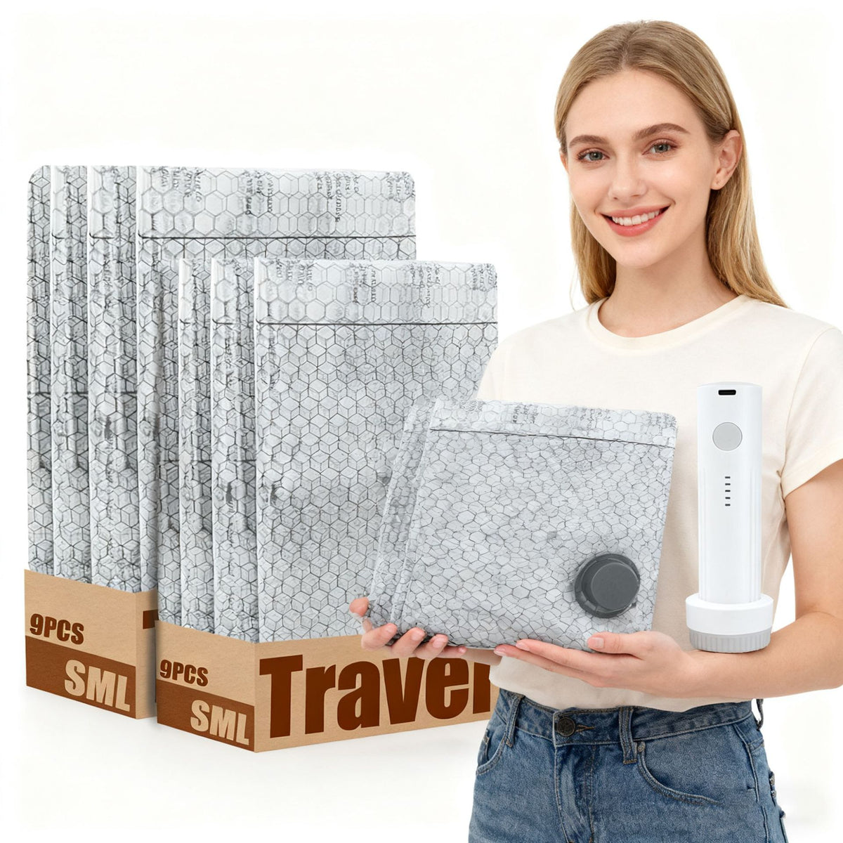 Tk Vacuum Compression Storage Bag Amazon Cross-Border Luggage Clothing Storage Bag Clothes T-Shirt Underwear Compression Bag - image 3