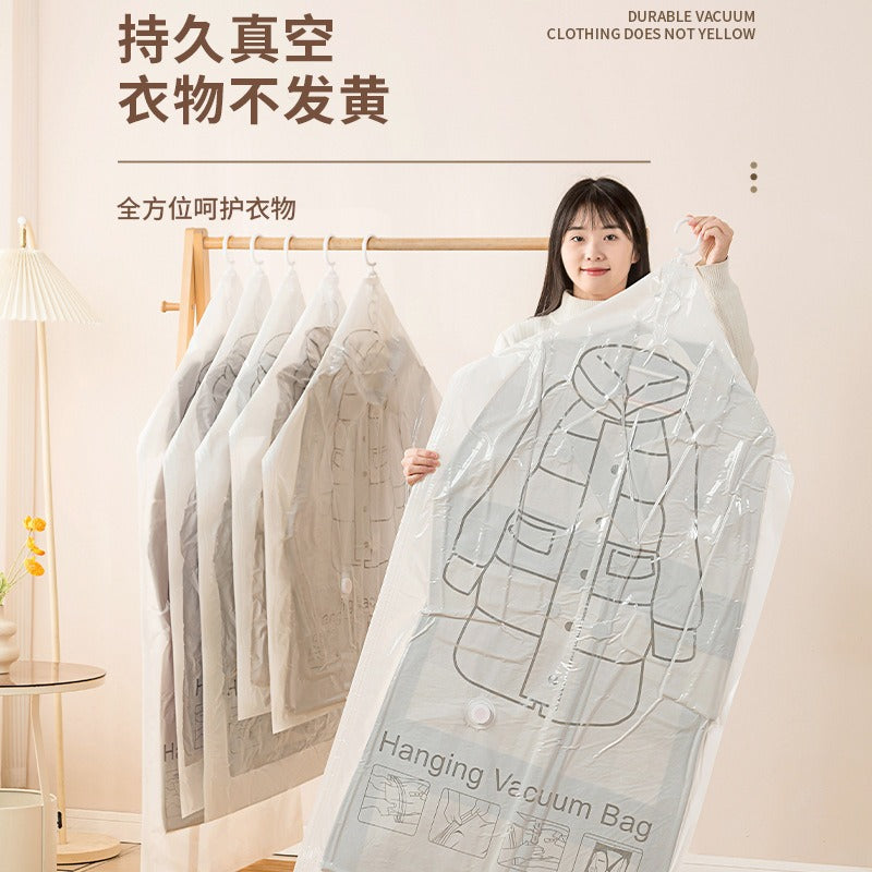 Vacuum Hanging Garment Bag with Hook, Compression Bag for down Jackets, Clothing Storage Bag with Side Zipper, Vacuum Compression Storage Bag - image 1