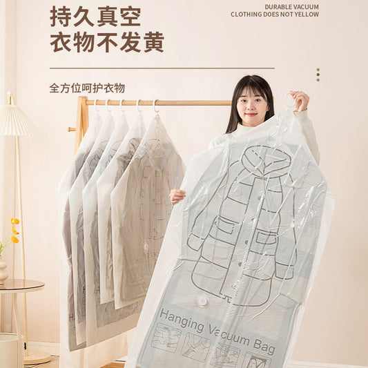 Vacuum Hanging Garment Bag with Hook, Compression Bag for down Jackets, Clothing Storage Bag with Side Zipper, Vacuum Compression Storage Bag - image 1