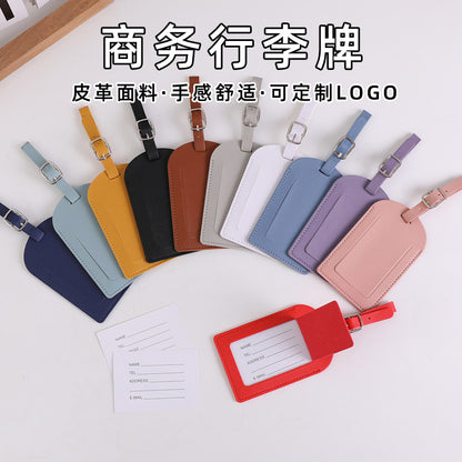 Cross-Border In-Stock Thickened Pu Leather Boarding Pass Travel Tag with Horizontal and Vertical Flip Cover, Includes Card Paper Lining and Signature Paper, Luggage Tag - image 1