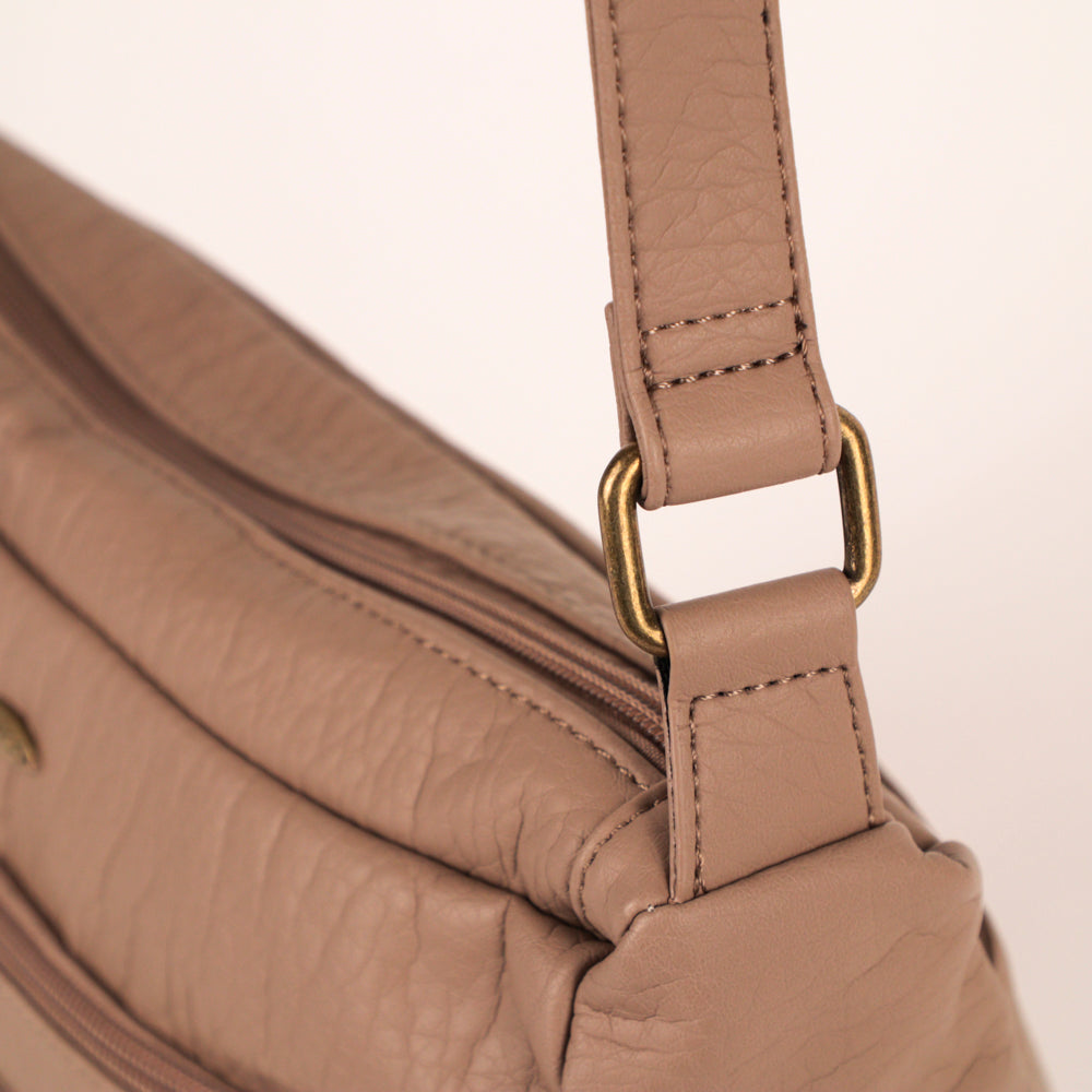 Pebbled N/S Crossbody Bag