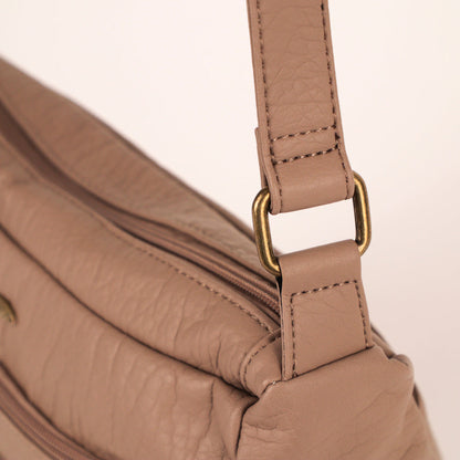 Pebbled N/S Crossbody Bag