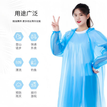 Disposable Raincoat and Rain Pants Set, Thickened, Foot-Covering, Full-Body, Adult, Portable Travel Poncho - image 2