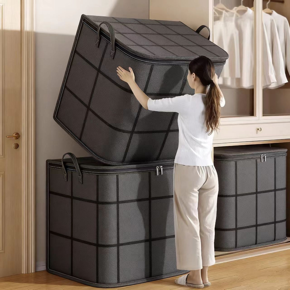 Quilt Storage Bag, Thickened, Extra-Large Capacity, Moving Packing Bag, Clothes and Quilts, Moisture-Proof, Mildew-Proof, Foldable Storage Box - image 1
