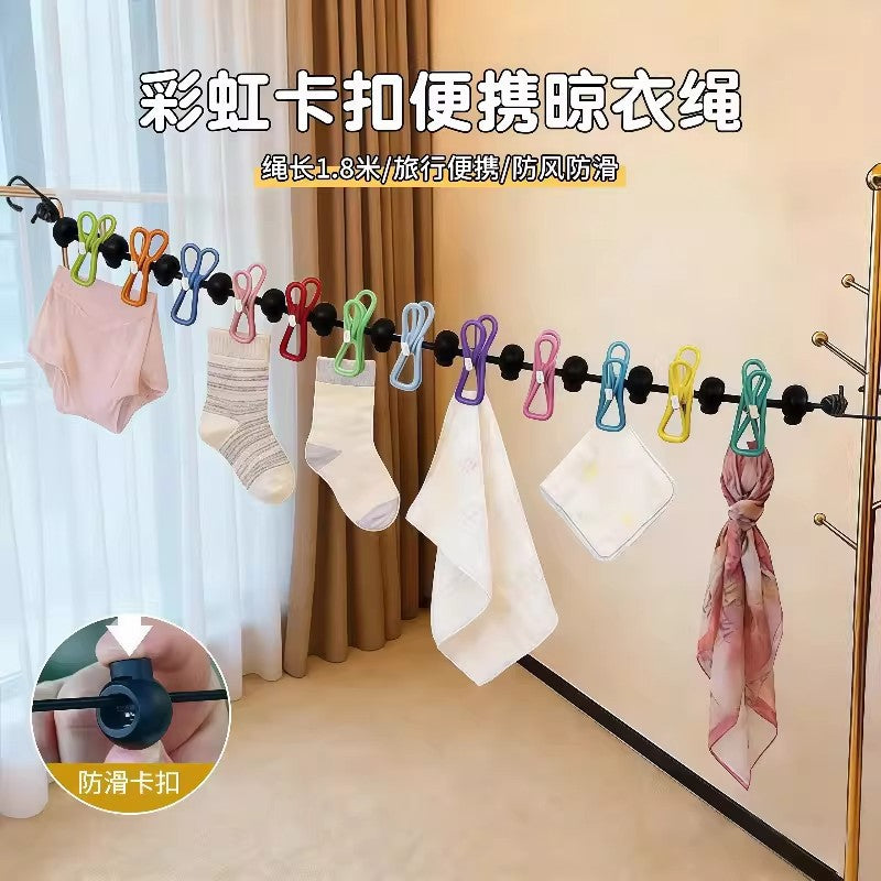 Travel Clothesline Gadget for Taking Kids on Trips, Retractable, for Business Trips, Travel, Hotel Use, No Need to Drill Holes, Portable for Drying Clothes, Und - image 3