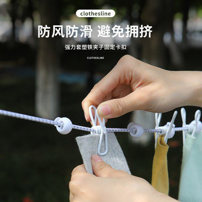 Travel Portable Clothesline for Drying Clothes, Hotel Travel and Business Trip Clothesline, Elastic Band with Clips, Portable Hanger - image 3