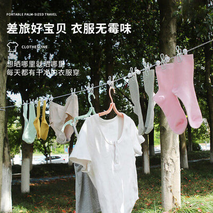 Travel Portable Clothesline for Drying Clothes, Hotel Travel and Business Trip Clothesline, Elastic Band with Clips, Portable Hanger - image 4