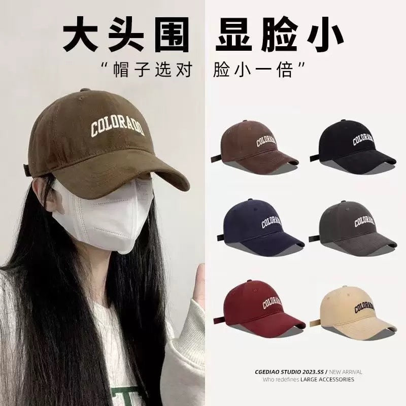 Four-Season Baseball Cap for Men and Women, Versatile for Travel, Hard Brim, Large Head Circumference, Wide Brim, Sun Protection, Face-Slimming Effect - image 3