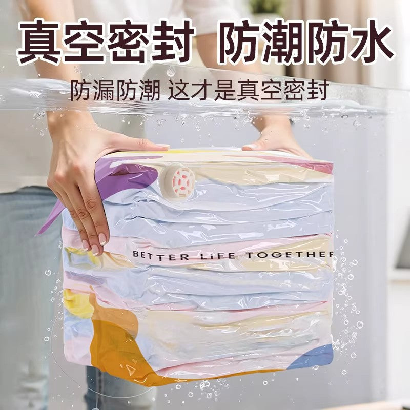 Vacuum Compression Bag, No Need to Pump Air Out, Travel Clothing Compression Bag Storage Bag, Manual Compression Moisture-Proof and Mildew-Proof Storage Bag - image 4
