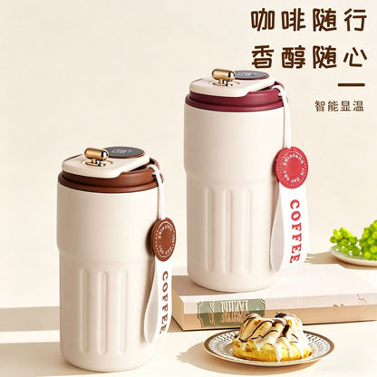 Smart Temperature-Displaying Coffee Cup, Vacuum 316 Stainless Steel Thermos Cup, High-Looking Travel-Friendly Anti-Fall Water Cup for Girls - image 1