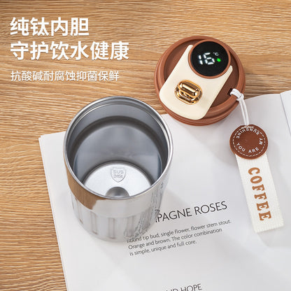 Smart Temperature-Displaying Coffee Cup, Vacuum 316 Stainless Steel Thermos Cup, High-Looking Travel-Friendly Anti-Fall Water Cup for Girls - image 3