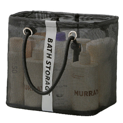 Mesh Drain Basket Foldable Breathable Travel Toiletry Storage Basket Large Capacity Portable Swimming Drain Basket - image 5