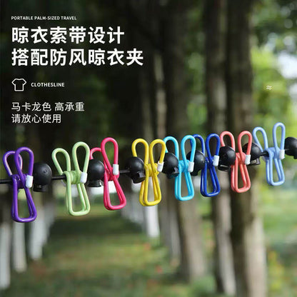 Travel Clothesline, Outdoor Clothesline, Portable Hotel Clothesline, Windproof Elastic Travel Clothes Drying Tool - image 1