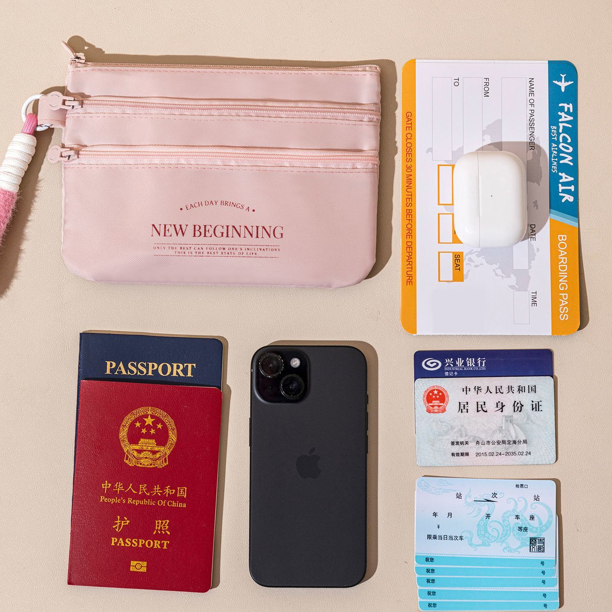Three-Layer Document Storage Bag, Two-In-One Travel Bag, Ticket and Id Card Holder, Portable Multi-Layer Passport Holder - image 3