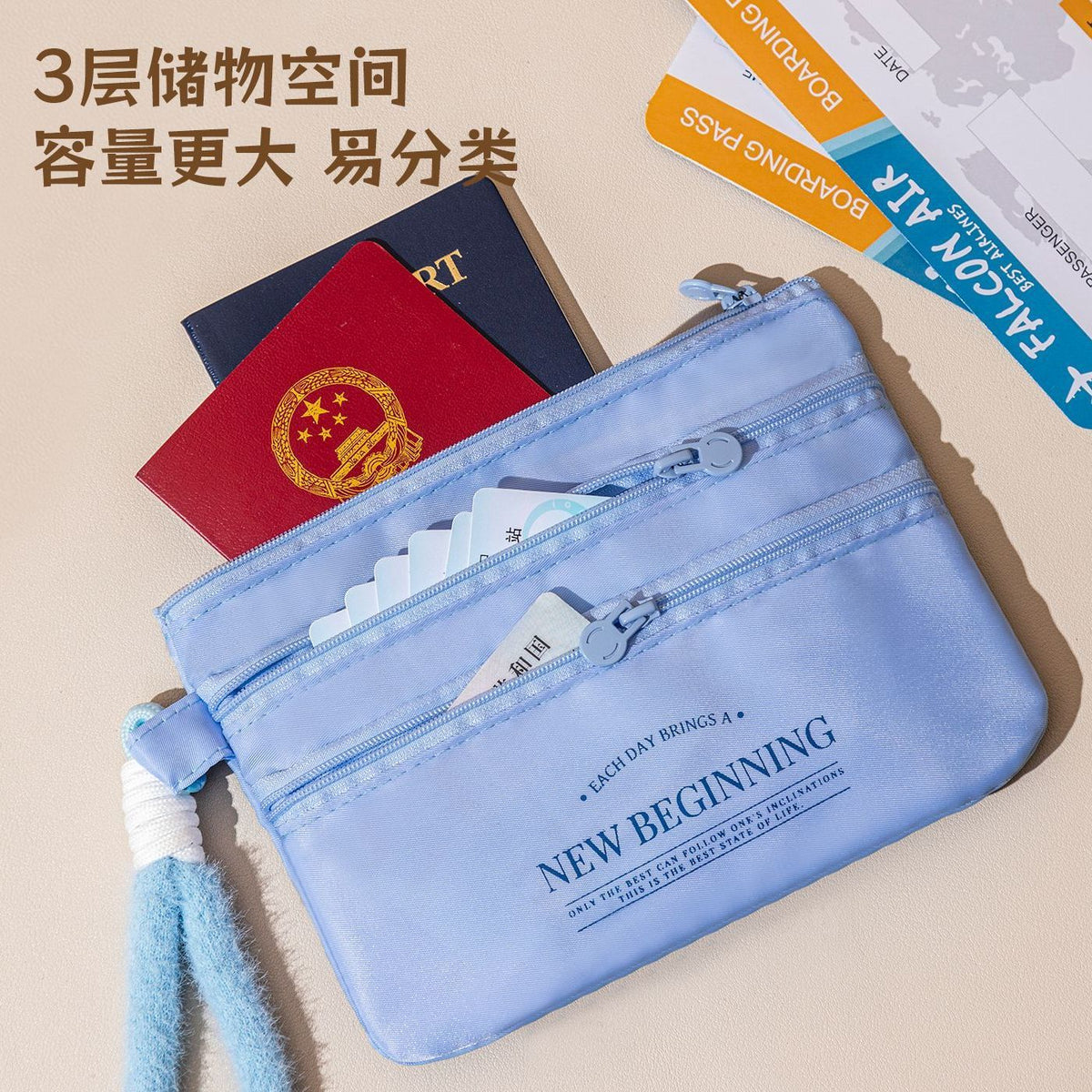 Three-Layer Document Storage Bag, Two-In-One Travel Bag, Ticket and Id Card Holder, Portable Multi-Layer Passport Holder - image 4