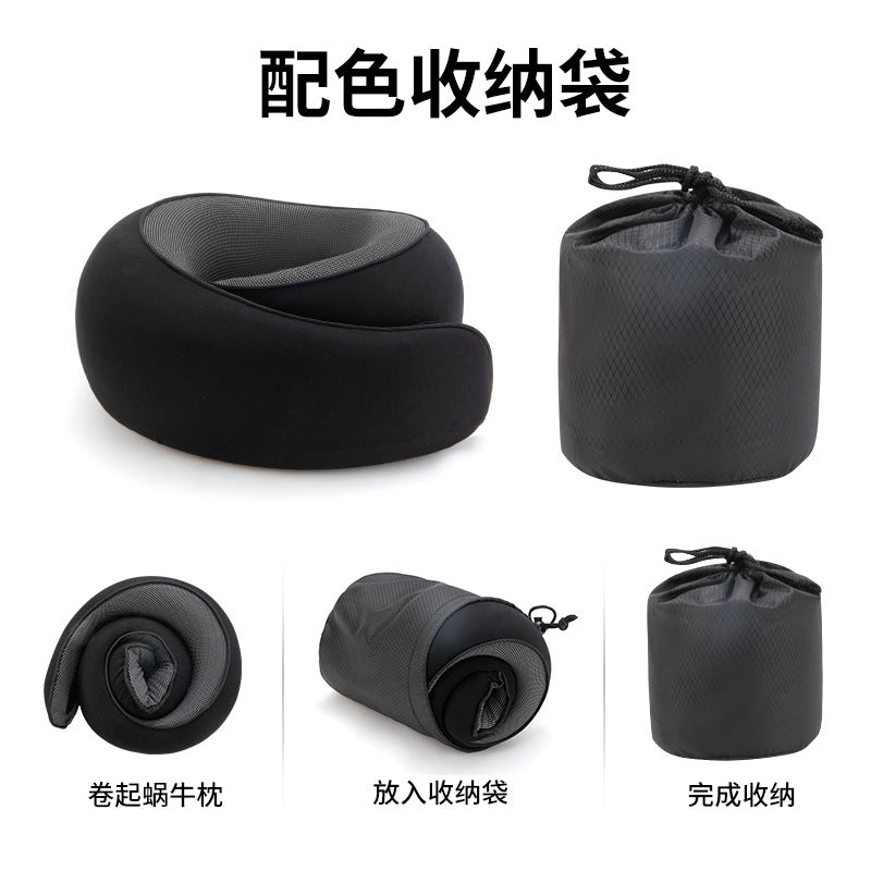 Cross-Border Portable Snail-Shaped Pillow for Neck Support, Travel Memory Foam U-Shaped Pillow, Office Nap Pillow, Driving Travel Neck Pillow - image 2