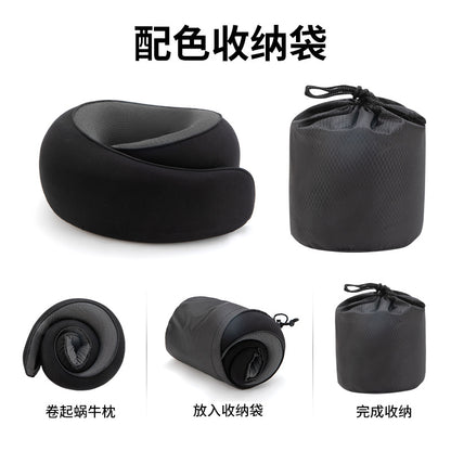 Cross-Border Portable Snail-Shaped Pillow for Neck Support, Travel Memory Foam U-Shaped Pillow, Office Nap Pillow, Driving Travel Neck Pillow - image 2